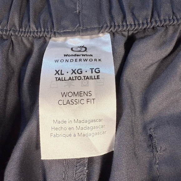 WonderWink WonderWork XL Tall Pewter Gray Womens Scrub Pants Classic‎ Fit - Picture 3 of 12